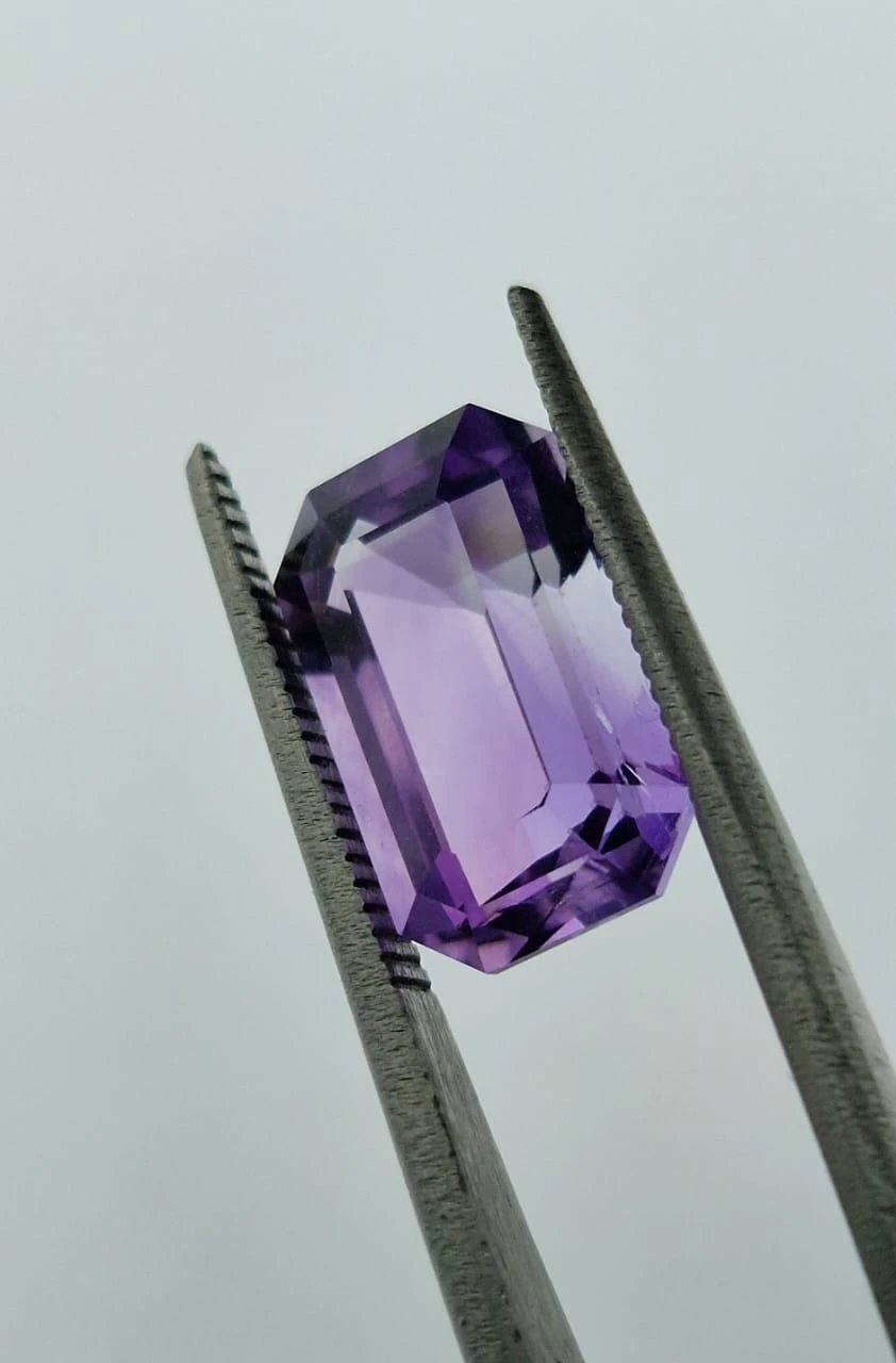 4ct Amethyst Emerald Cut Loose Gemstone from Nigeria — view 3